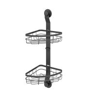 Двухъярусная угловая полка, проволока стальная, черный матовый, Easy, Milardo, EASCWS2M44