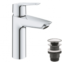 Смеситель для раковины GROHE Start QuickFix с нажимным донным клапаном, M-Size, хром (23746002)