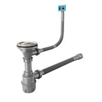 Сифон бутылочный, 3.1/2x40мм, с выпуском, гофротрубой и переливом, IDDIS, 900CVG0P10VD