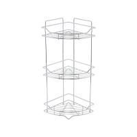 Полка трёхъярусная угловая, проволока стальная, хром, Grid, Milardo, GRICC3CM44