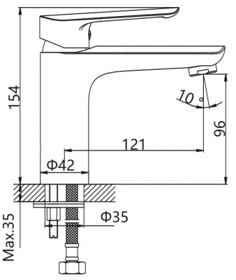 Смеситель для умывальника, Stella, CETUS, CSS1498198C