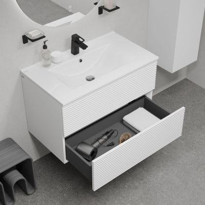 Тумба с умывальником, подвесная, 80 см, белый, Bild, IDDIS, BIL80W0i95K