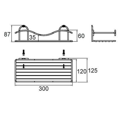 Полка прямая, проволока стальная, 04, Milardo, 304W000M44