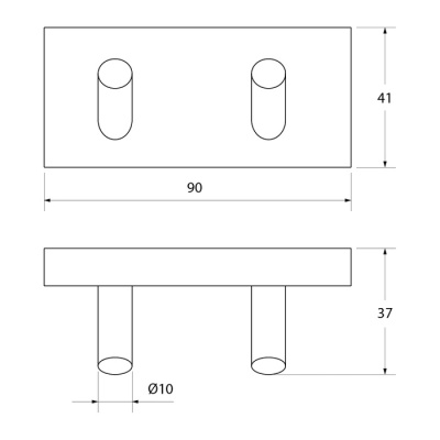 Крючок двойной, латунь, Edifice, IDDIS, EDISB20i41
