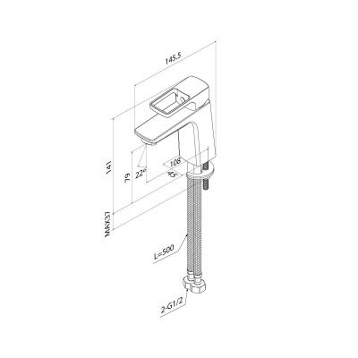 Смеситель для умывальника, черный матовый, Bild, IDDIS, BILBL00i01