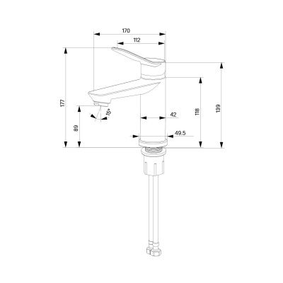 Смеситель для умывальника, глянцевый хром, Enjoy, Milardo, ENJSB00M01