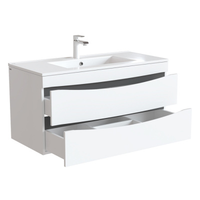 Тумба с умывальником, подвесная, 100 см, белая, Cloud, IDDIS, CLO10W1i95K