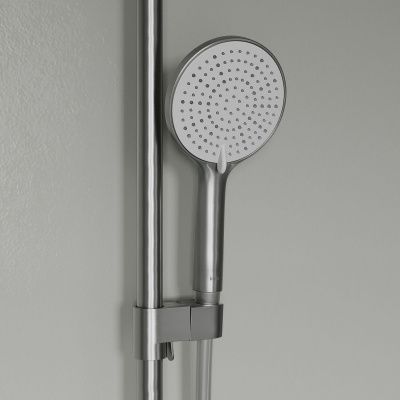 Душевая система с тропическим душем и изливом, хром матовый, Aiger, IDDIS, AIGBC3Fi06