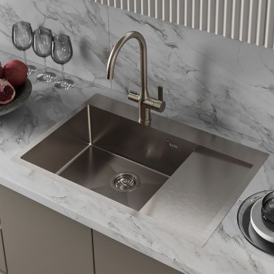 Мойка врезная, нерж. сталь, сатин, чаша слева, 780*510, Haze, IDDIS, HAZ78SLi77