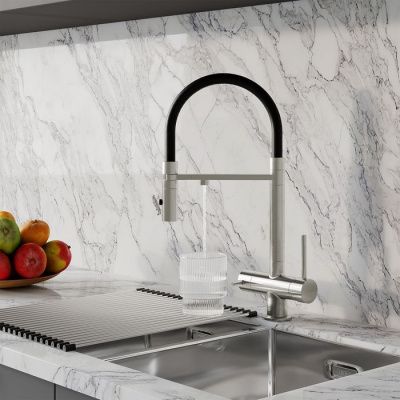 Смеситель для кухни с фильтром и гибким изливом, сатин, Ace, IDDIS, ACEBNFFi05