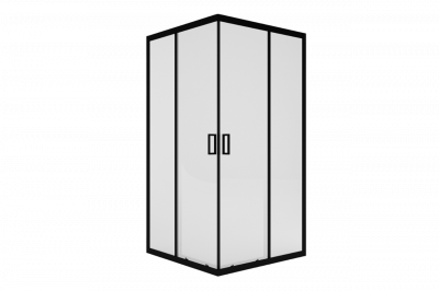 Душевое ограждение Apart Black 100*100*185 прозрачное каленое стекло 6 мм, арт.:AP1000BL