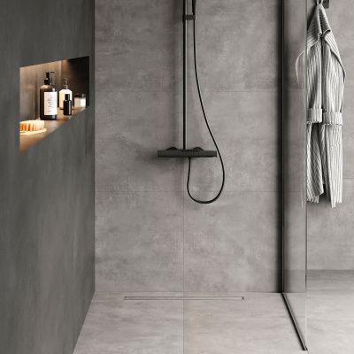 Лоток душевой, сифон 360, комбинированный затвор, двухсторонняя решетка, 700мм, хром, IDDIS, 975B7SB00DZ