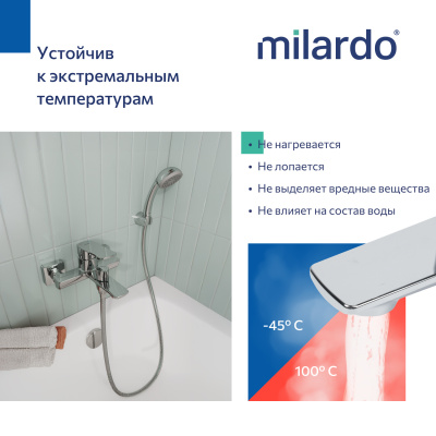 Смеситель для ванны,хром глянцевый, Poli, Milardo, POLSB00M02