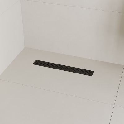 Лоток душевой, сифон 360, комбинированный затвор, перфорированная решетка, 500мм, черный, IDDIS, 975B5BL20DZ