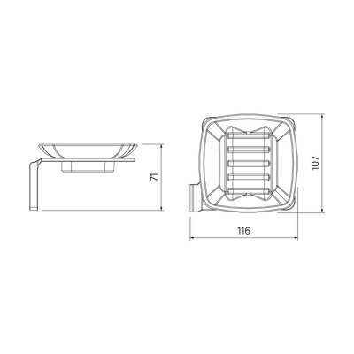 Мыльница, матовое стекло, сплав металлов, черный матовый, Slide, IDDIS, SLIBSG0i42