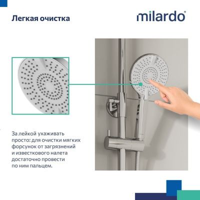 Лейка для душа, 4F, Rora, Milardo, ROR4FCRM18