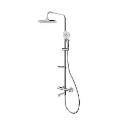 Смеситель термостатический для ванны со стойкой и тропической лейкой, глянцевый хром, Ideal Spa, Milardo, ILSSBTHM06