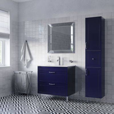 Тумба с умывальником, напольная, 80 см, синий, Oxford, IDDIS, OXF80N0i95K