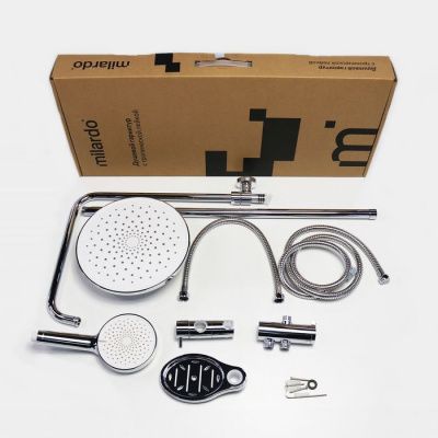 Душевой гарнитур с тропической лейкой, глянцевый хром, Ideal Spa, MILARDO, ILSSB3FM76