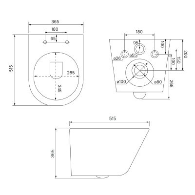 Унитаз подвесной безободковый c системой смыва Торнадо, Calipso Q, IDDIS, CAQRDSEi25