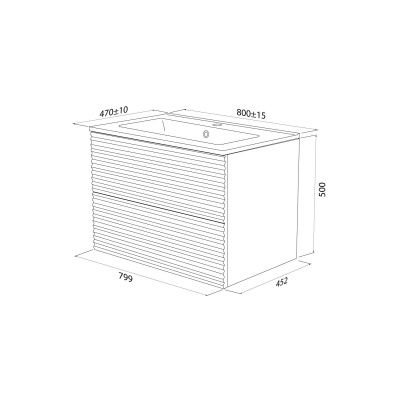 Тумба с умывальником, подвесная, 80 см, белый, Bild, IDDIS, BIL80W0i95K