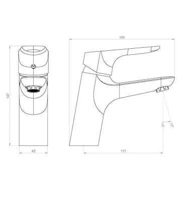 770210300 Origin Bit, смеситель для умывальника, черный
