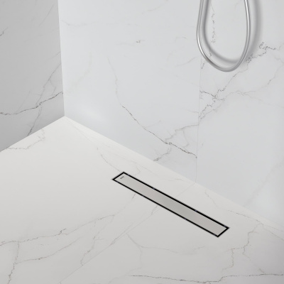 Лоток душевой, сифон 360, комбинированный затвор, двухсторонняя решетка, 500мм, хром, IDDIS, 975B5SB00DZ