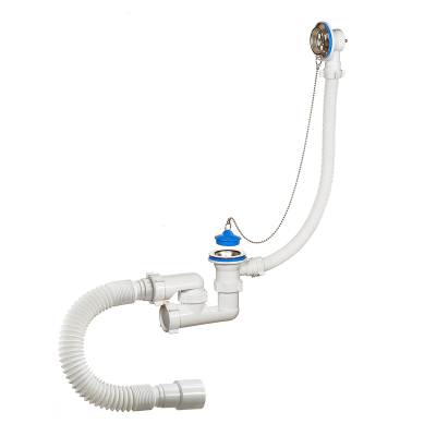 сифон"Орио" А-80089 д/ванны регул. с перел. 1 1/2,с гибкой трубой