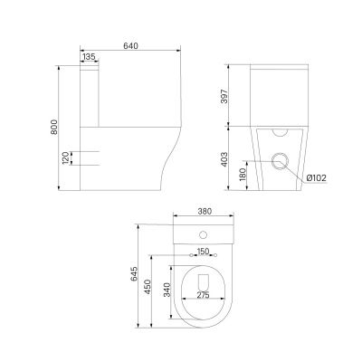 Унитаз-компакт, безободковый, Stone, IDDIS, STNRDSEi24