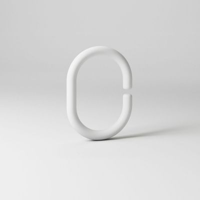 Набор колец для шторы в ванную комнату, White, RID011P, IDDIS