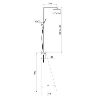 Смеситель с верхним душем, Bild, IDDIS, BILSB1Fi06
