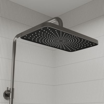 Душевая система с тропическим душем и изливом, матовый графит, Parker, IDDIS, PARGM3Fi06