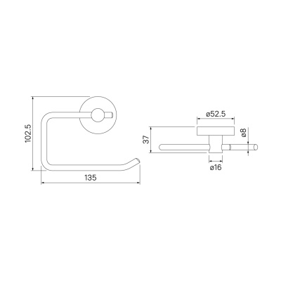 Держатель для туалетной бумаги без крышки, черный матовый, сплав металлов, Sena, IDDIS, SENSB00i43
