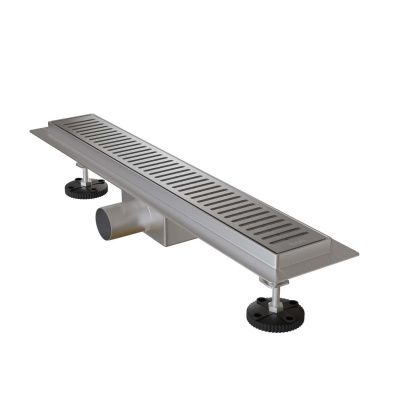 Лоток душевой, горизонтальный выпуск, комбинированный затвор, перфорированная решетка, 500мм, хром, IDDIS, 975A5SB10DZ