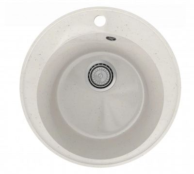 Мойка кухонная из искусственного камня, врезная CETUS С-475-001 белая