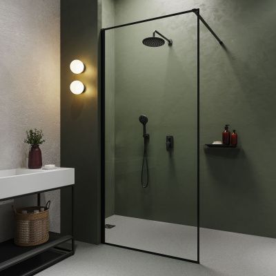 Душевая система скрытого монтажа с тропическим душем и ручным душем, черный матовый, Ray, IDDIS, RAYBL02i67