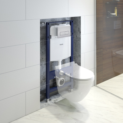 Комплект 2в1: инсталляция и клавиша смыва хром матовый, Profix Light, IDDIS, арт. PRL00MCi32K