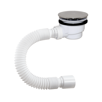 Сифон для душевого поддона "ОРИО", 1 1/2 х 90, H 65 мм, с гибкой трубой 40-50, DX-912