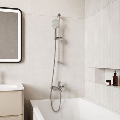 Cмеситель для ванны, хром матовый, Aiger, IDDIS, AIGBC00i02WA