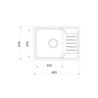 Мойка, нерж. сталь, шелк, с крылом, 605*440*180, Sound, IDDIS, SND60SDi77