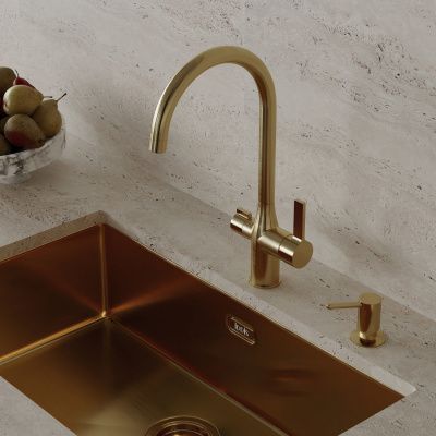 Дозатор, латунь, PVD матовое золото, Kitchen Line, IDDIS, SDIMG00i59