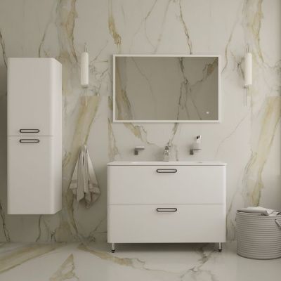 Тумба напольная с умывальником, белая, 100 см, Brick, IDDIS, BRI10WFi95K