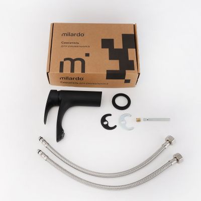 Смеситель для умывальника, черный матовый, Rora, Milardo, RORBL00M01