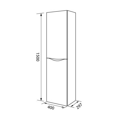 Пенал подвесной, 40 см, белый/золотистый дуб, Cloud, IDDIS, CLO40Y0i97