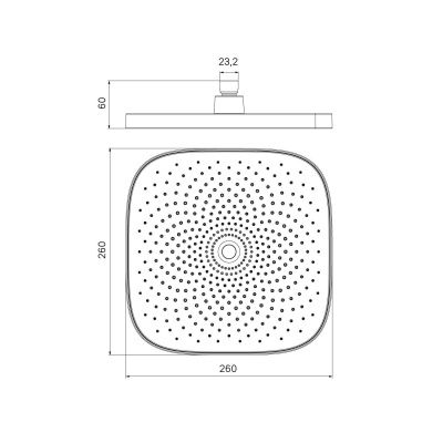 Душевая насадка верхняя квадратная, черная, SpaHome, IDDIS, SPA26BSi64