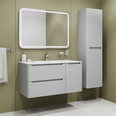 Тумба с умывальником, подвесная, 100 см, светло-серый, Edifice, IDDIS, EDI10L0i95K 