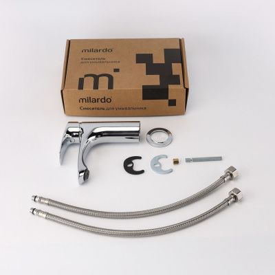 Смеситель для умывальника, глянцевый хром, Rora, Milardo, RORSB00M01