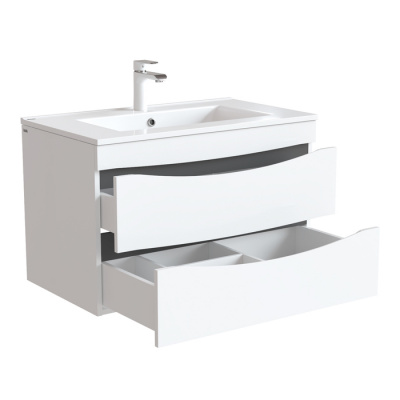 Тумба с умывальником, подвесная, 80 см, белая, Cloud, IDDIS, CLO80W0i95K