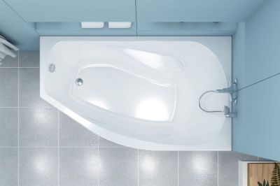 Ванна асимметричная  с каркасом и экраном МЕТАКАМ Venta 150*90 (правая)