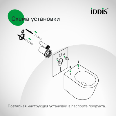 Унитаз подвесной безободковый c системой смыва Торнадо, Torr Q, IDDIS, TOQFDSEi25